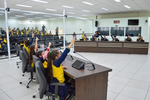 Foto 10 de Visita dos alunos do Colégio Batista à Câmara Municipal
